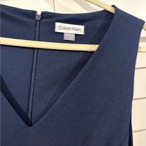 Calvin Klein Deep Blue V-Neck wide leg jump suit NWT size 10